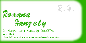 roxana hanzely business card